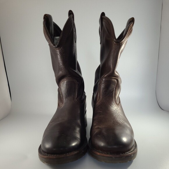 Double H Round Toe Harness Leather Boot DH2510 Sz 9.5 D Chocolate Brown - Picture 2 of 9